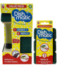Fillable Washing Up Brush with 9 Sponge Head Refills