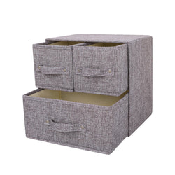 YINGGG Fabric Storage Box Storage Bins with Handle Drawer Organiser with Lid Folding Storage Bins Box Containers for Socks, Underwear, Bras, Ties - image 1