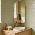 Ymahizax Corner Bathroom Cabinets with Mirror, Black Arched Bathroom Mirror Cabinet, 80x40CM Mirrored Cabinet for Bathroom