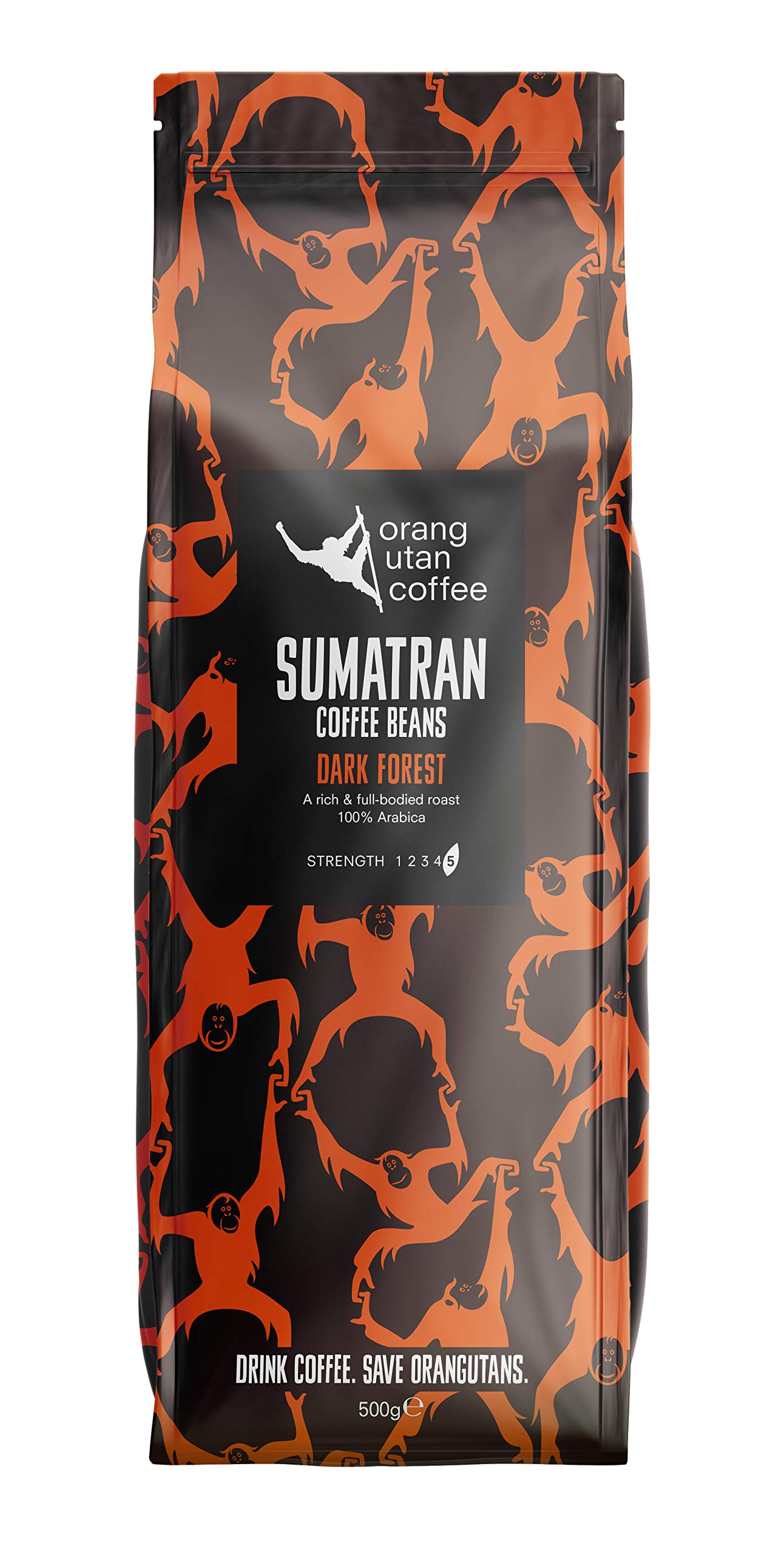 Sumatra Orangutan Whole Bean Coffee - 500g Indonesian Roast