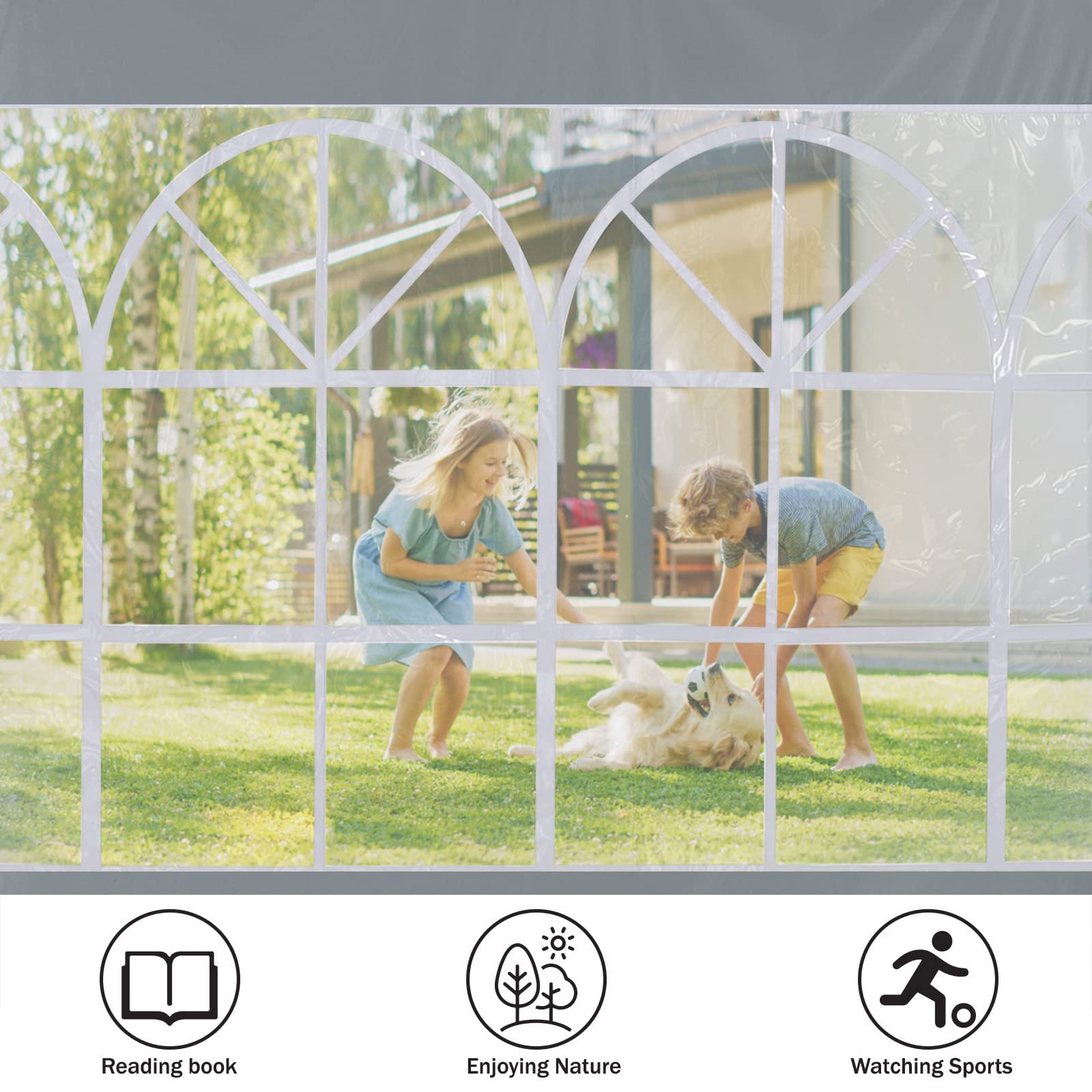 ABCCANOPY 2-Pack 3M Gazebo Sidewalls | Waterproof Window Panels, Grey