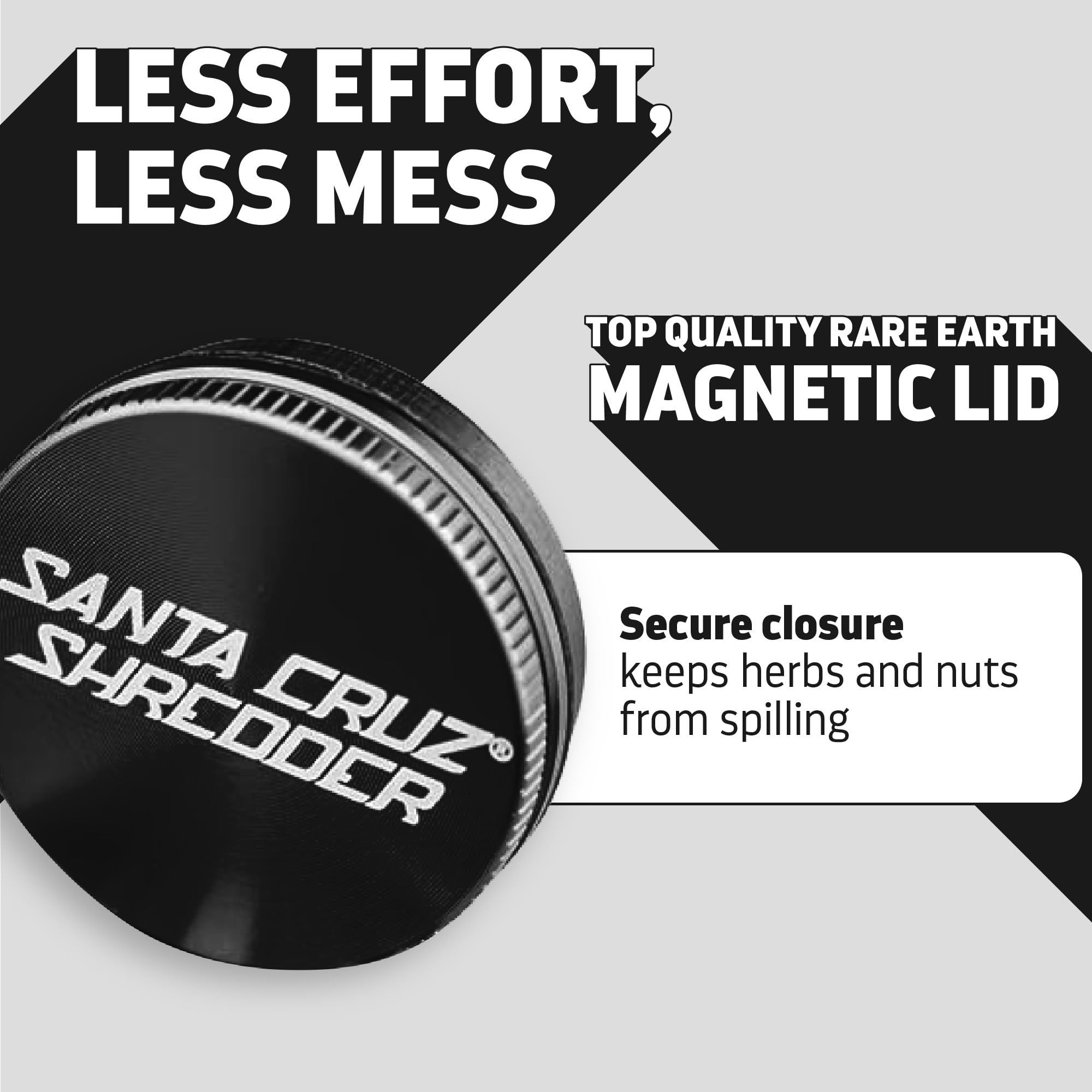 Santa Cruz Shredder 2-Piece Large 2.7" Metal Herb Grinder - Black