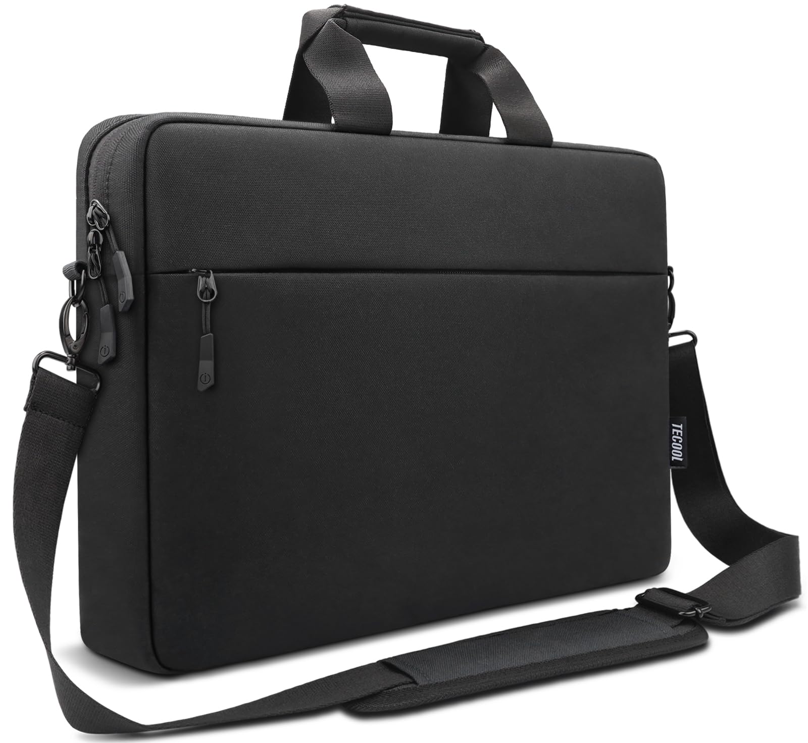 TECOOL 15.6-16 Inch Laptop Bag | Waterproof Messenger Case - Black