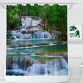 Abaysto Waterfall Scenery Shower Curtain | 72x72 Waterproof Fabric
