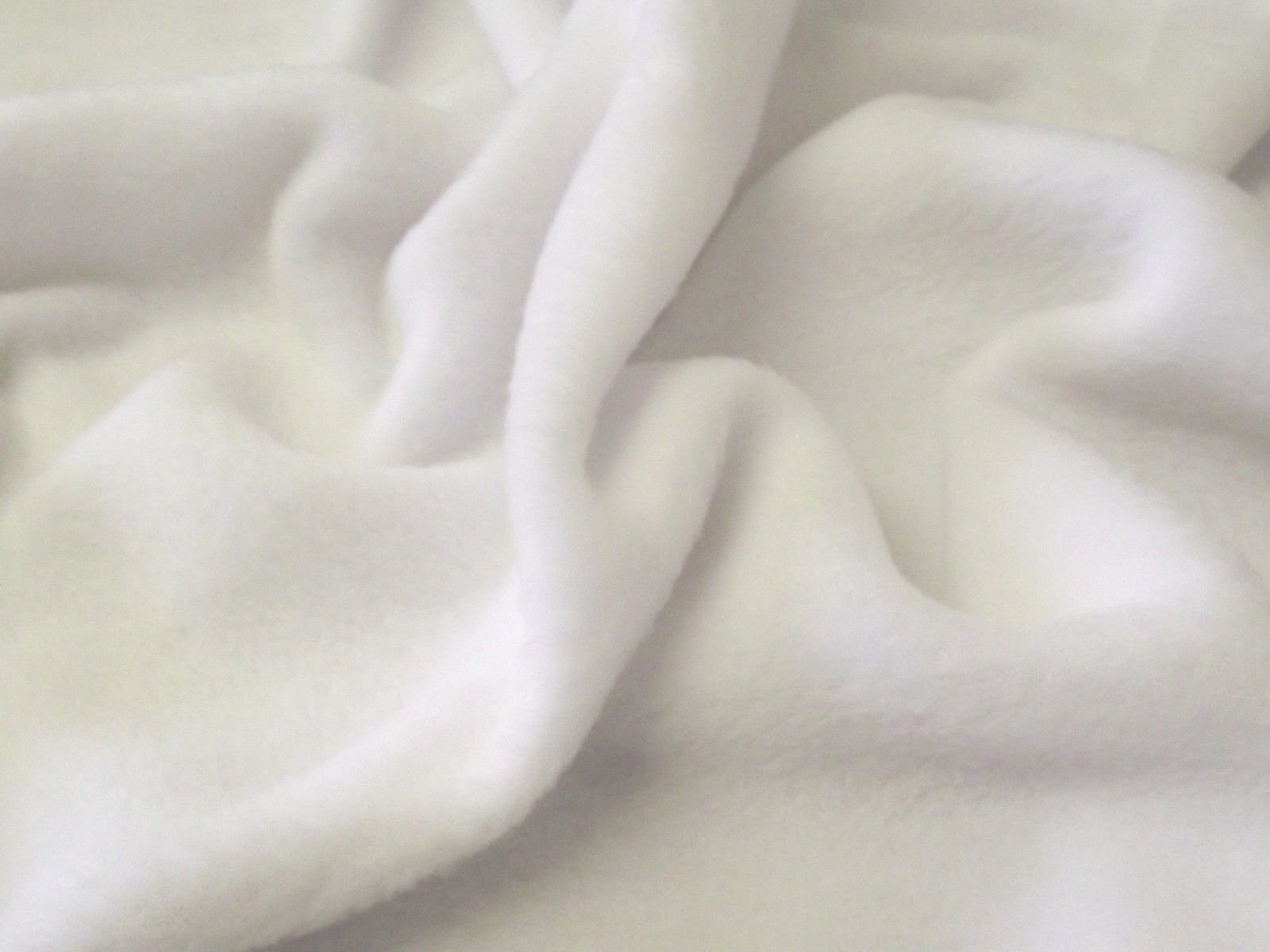 Anti-Pil Polar Fleece Fabric - White 100% Polyester 1M