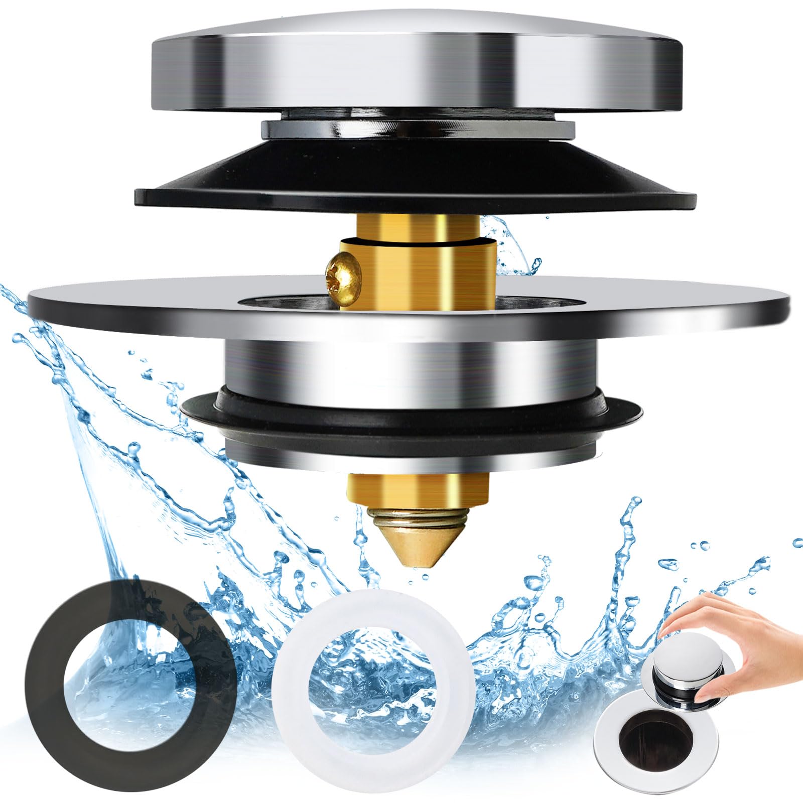 Universal Bathtub Plug | Stainless Steel Pop Up Drain Stopper