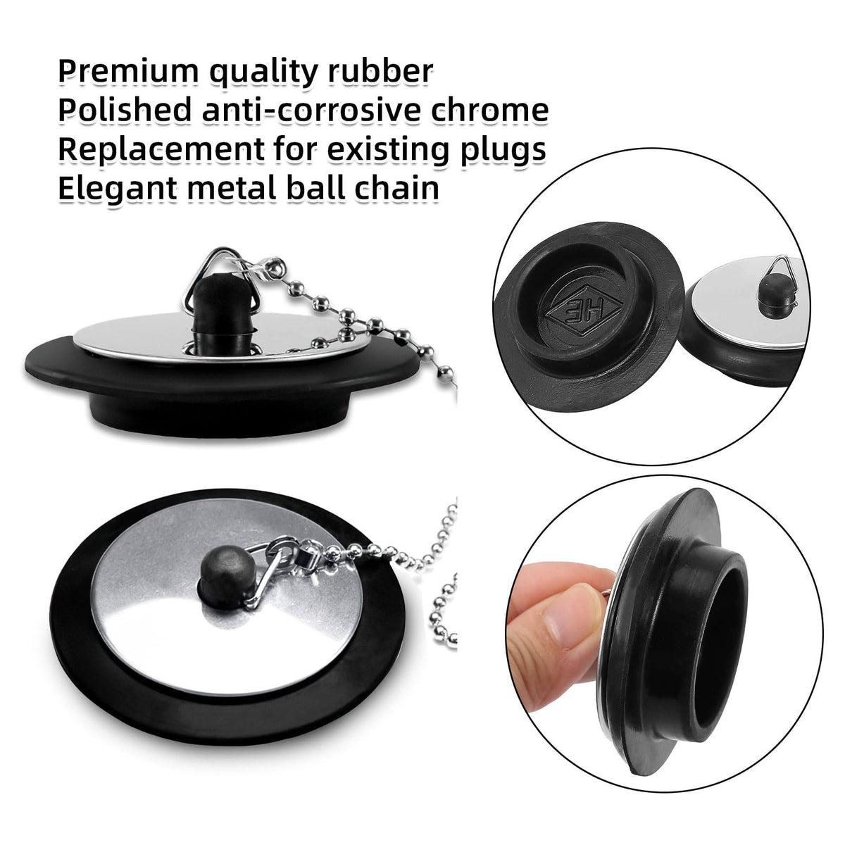 2 Pcs Bath Plug Replacement, Universal Bath Plug, Universal Bath Plug - image 3