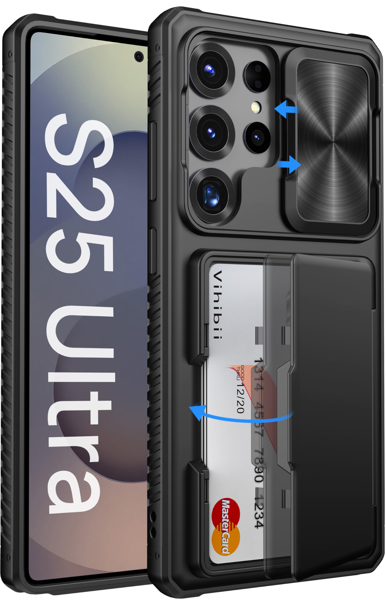 Vihibii Samsung Galaxy S25 Ultra Wallet Case | RFID Card Holder & Camera Cover