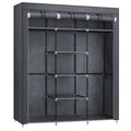 SONGMICS Canvas Wardrobe | Portable Clothes Storage Organiser - Gray