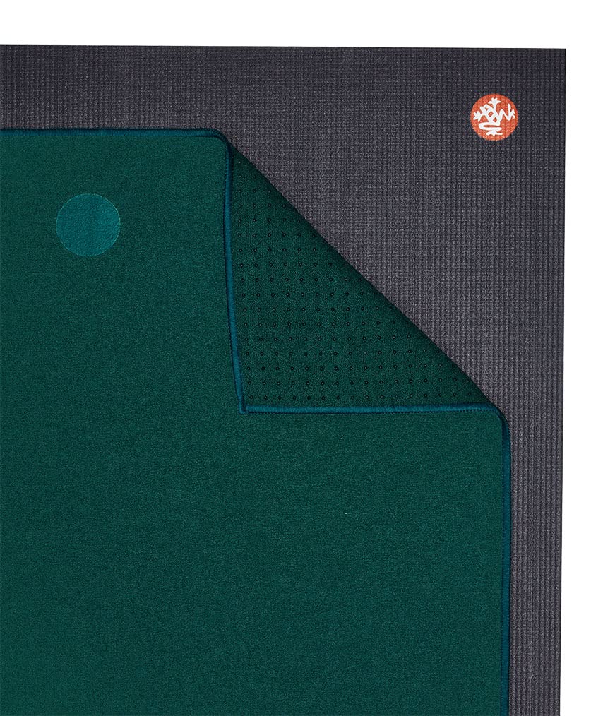 Manduka Yogitoes Non-Slip Hot Yoga Towel | Eco-Friendly, Deep Sea