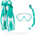 Cressi Kids Tinetto Rocks Dry Snorkeling Set | Aqua Green/White | S/M