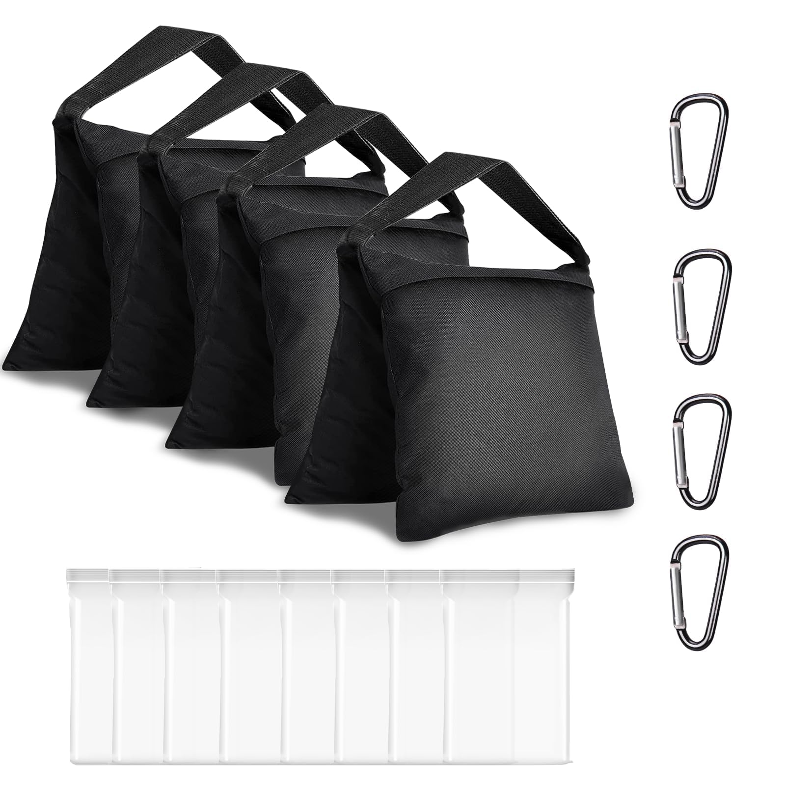 Fatazoii Heavy Duty Sandbags for Photography C-Stands - Black, 4 Pack