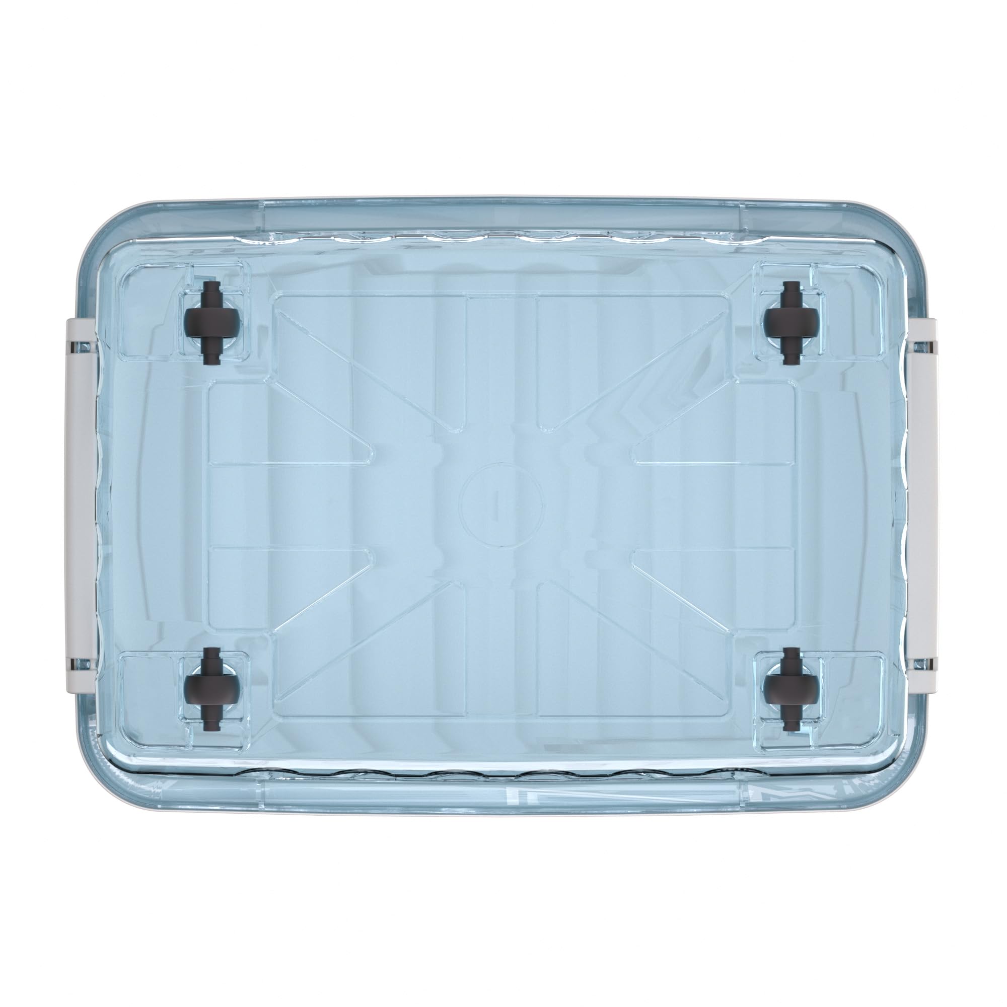 Cetomo 55L Plastic Storage Boxes with Wheels | Clear Stackable Bins, 6-Pack