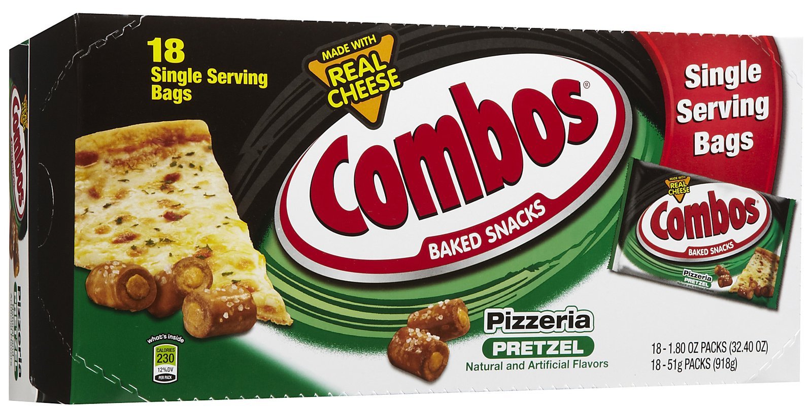 Combos Pizzeria Pretzel Baked Snacks – 18 Pack (51g) American Import