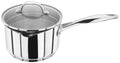 Stellar Profile Stainless Steel Draining Saucepan with Glass Lid - 16cm