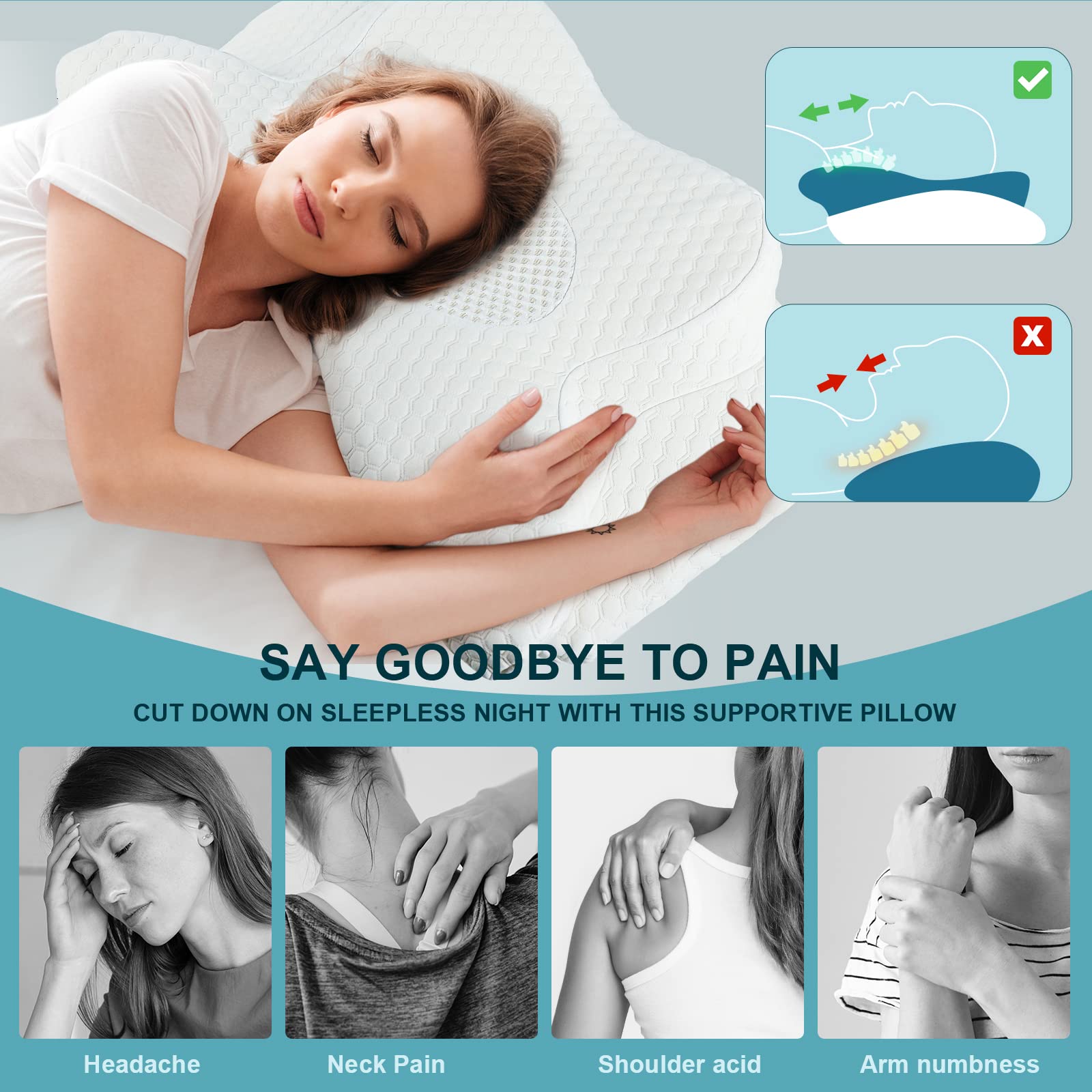 Cervical Memory Foam Pillow – Orthopedic Neck Pain Relief
