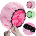 Sheomern 2-Pack Adjustable Terry Shower Cap – Waterproof EVA for Long Hair