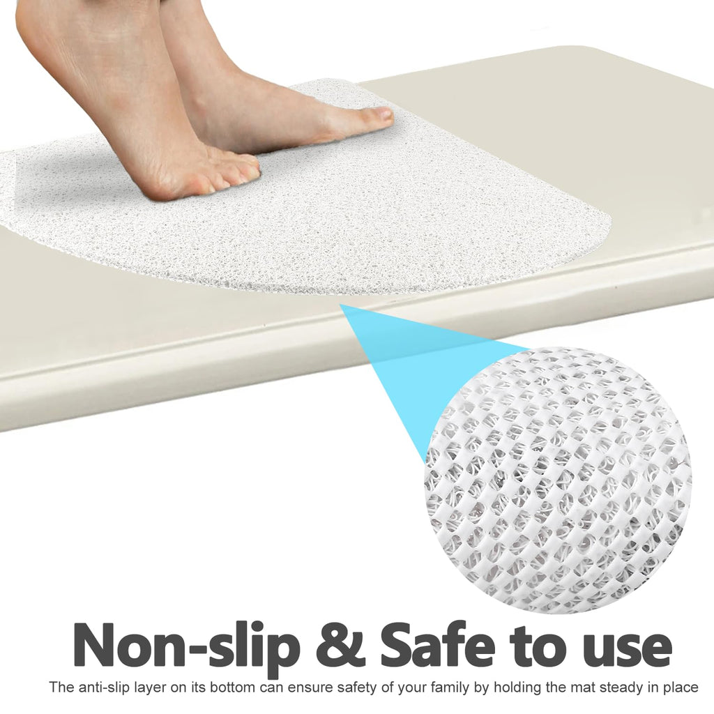 Lurowo Corner Shower Mat, Quadrant Loofah Shower Mat White, 80 * 80cm - image 5