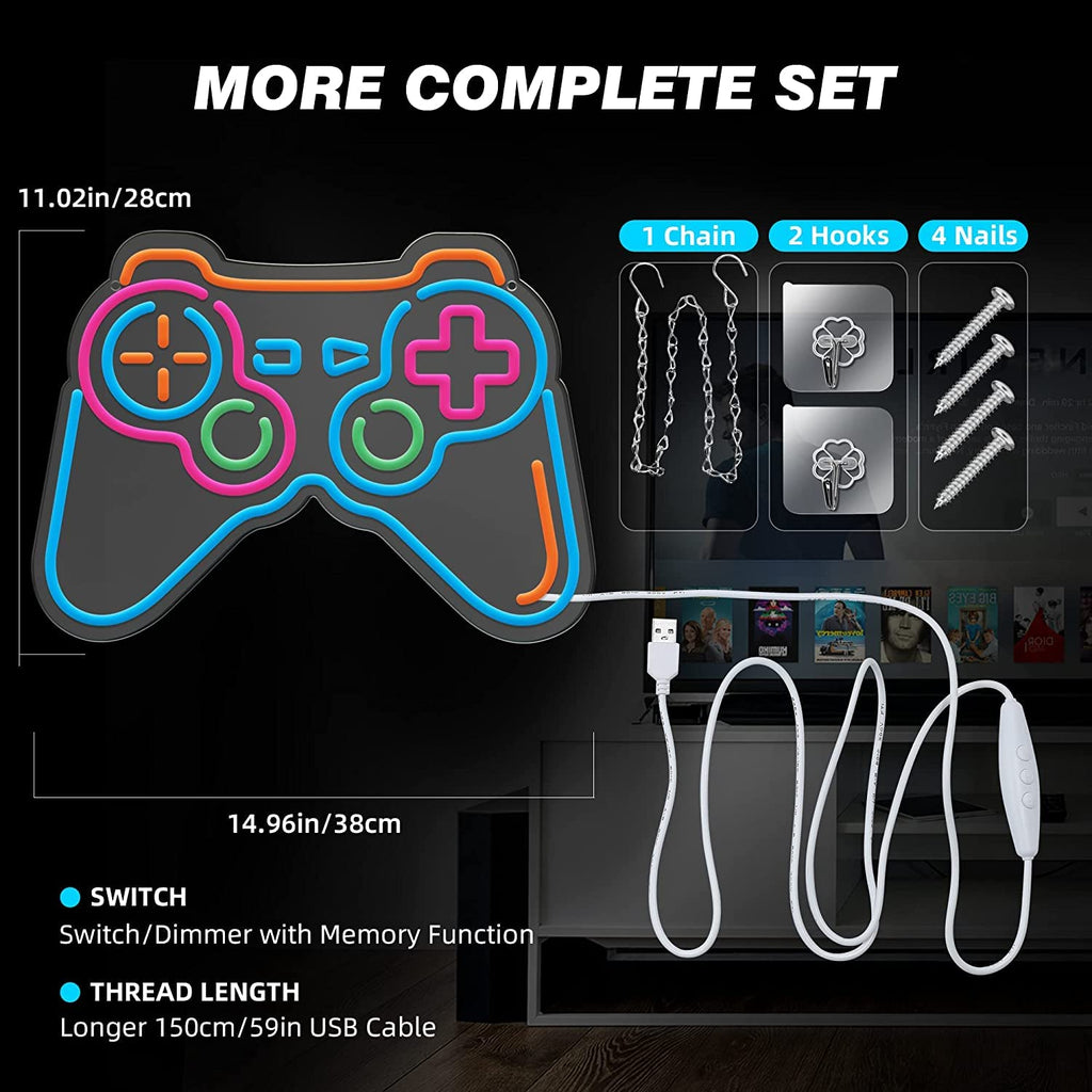 Eufrozy Gaming Neon Sign | Dimmable LED Wall Decor for Gamers & Bedrooms
