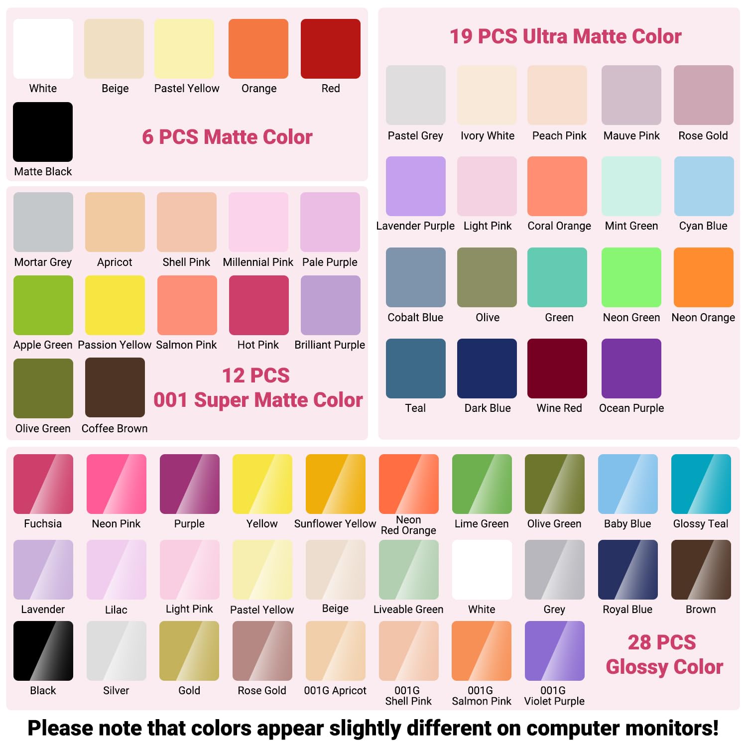 TECKWRAP Permanent Adhesive Vinyl Bundle | 65 Pack 12x12 Sheets