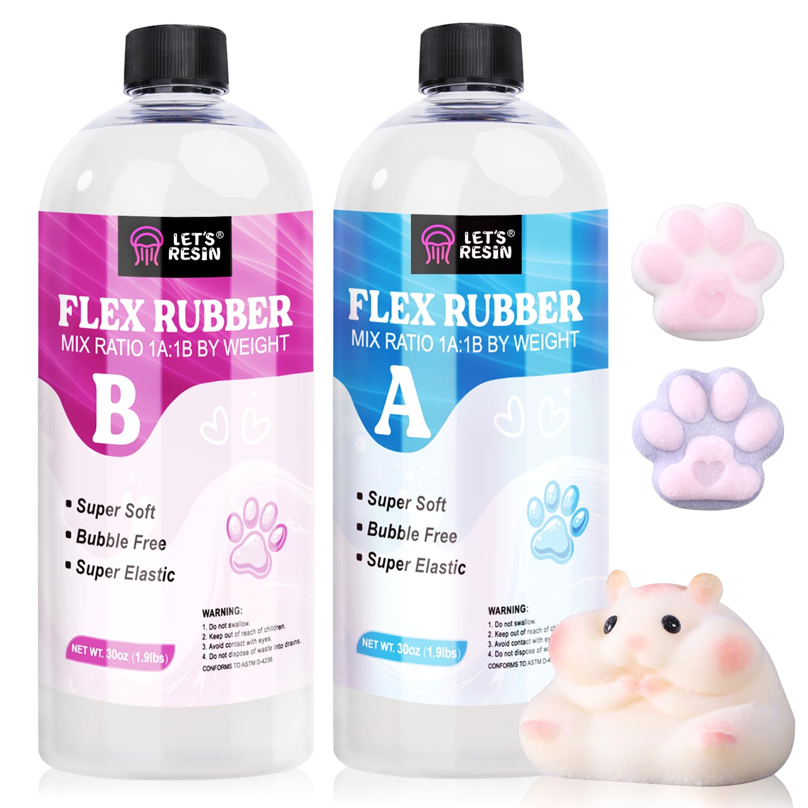 LET'S RESIN Liquid Silicone for Squishy Maker - 60oz Super Soft Rubber Kit