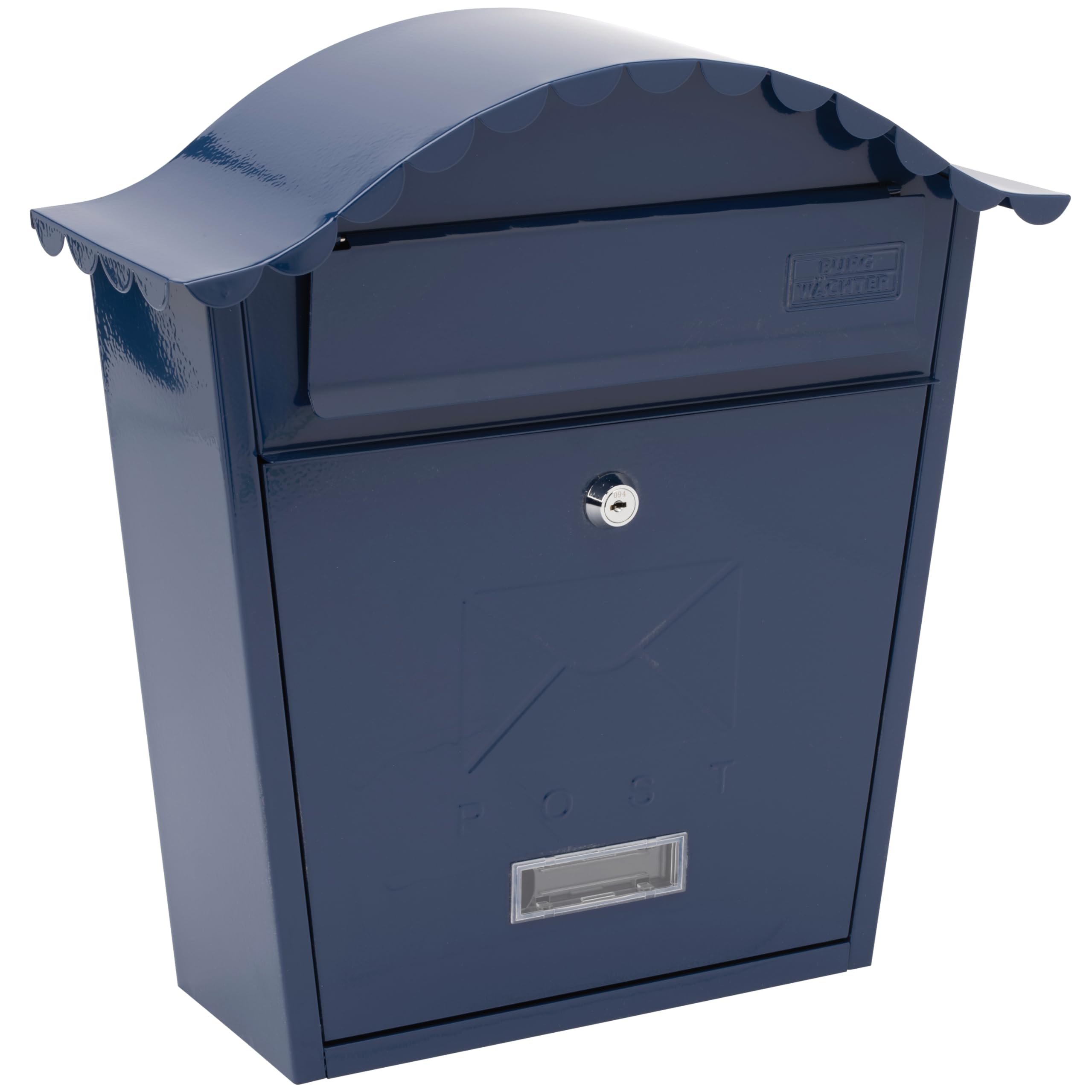 Burg-Wachter Midnight Blue Steel Wall Mounted Lockable Post Box