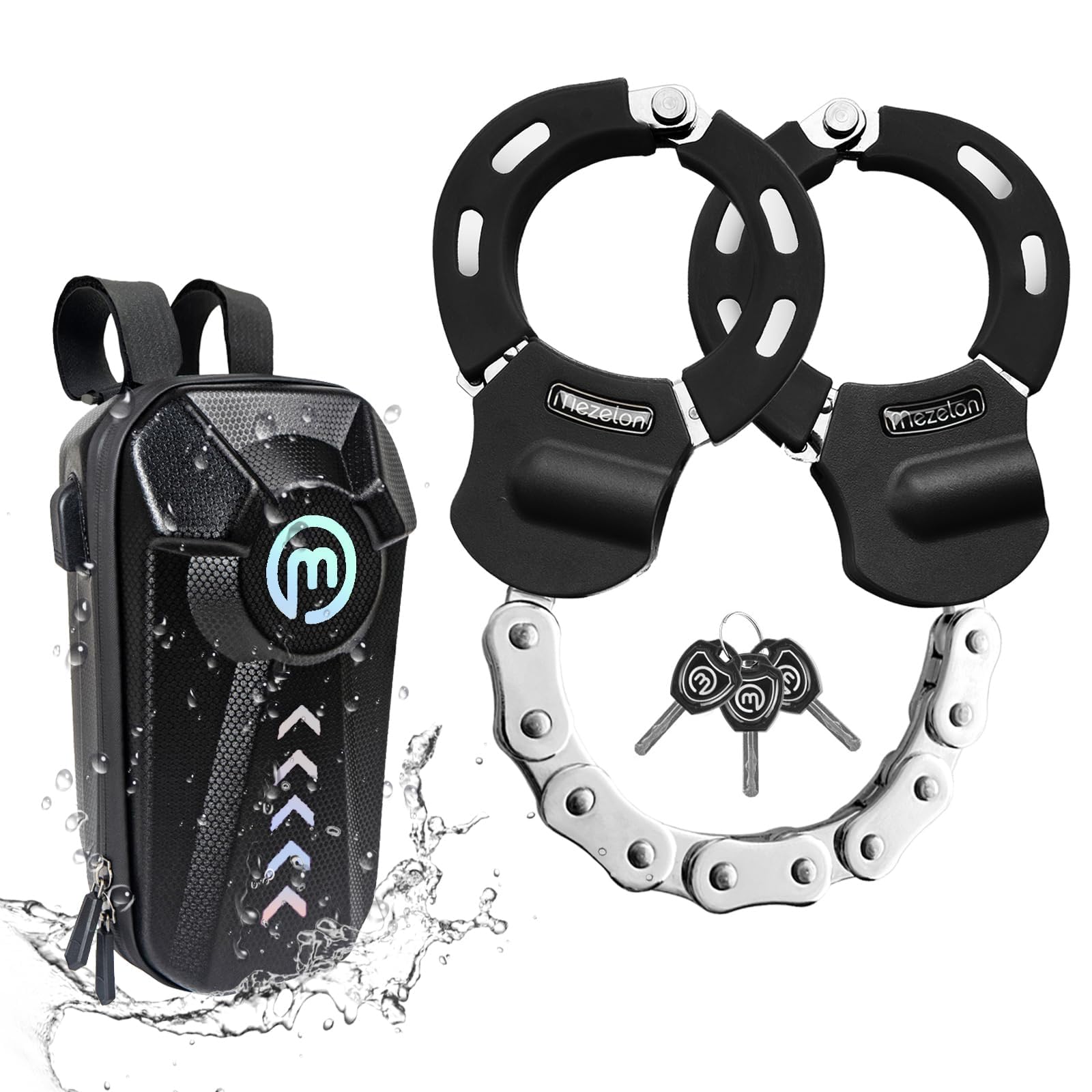 Mezelon Anti-Theft Handcuff Lock for Electric Scooters with Waterproof Bag