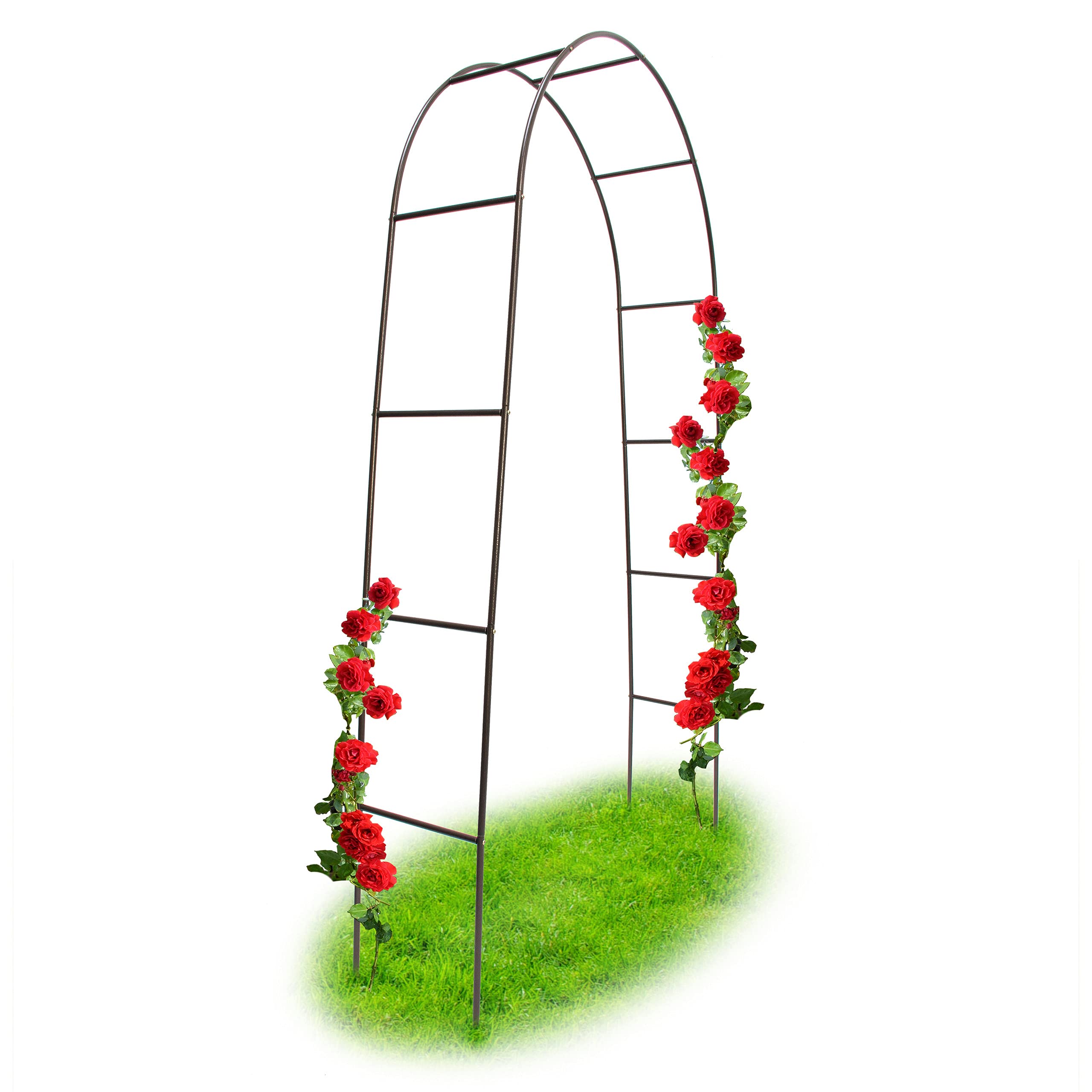 Relaxdays Steel Rose Arch - Weatherproof Garden Arbour Trellis, Dark Brown
