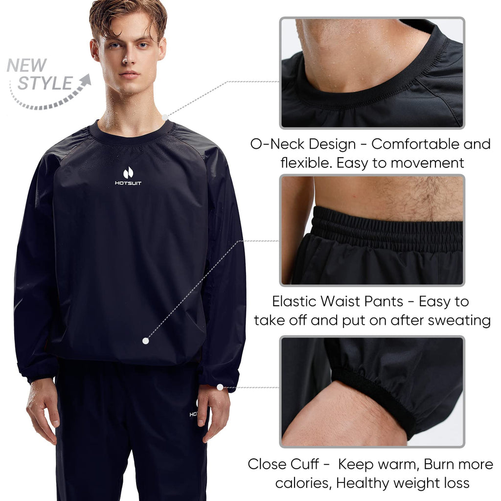 HOTSUIT Sauna Suit for Men | Anti-Rip Silver-Heat Sweat Jacket & Pants
