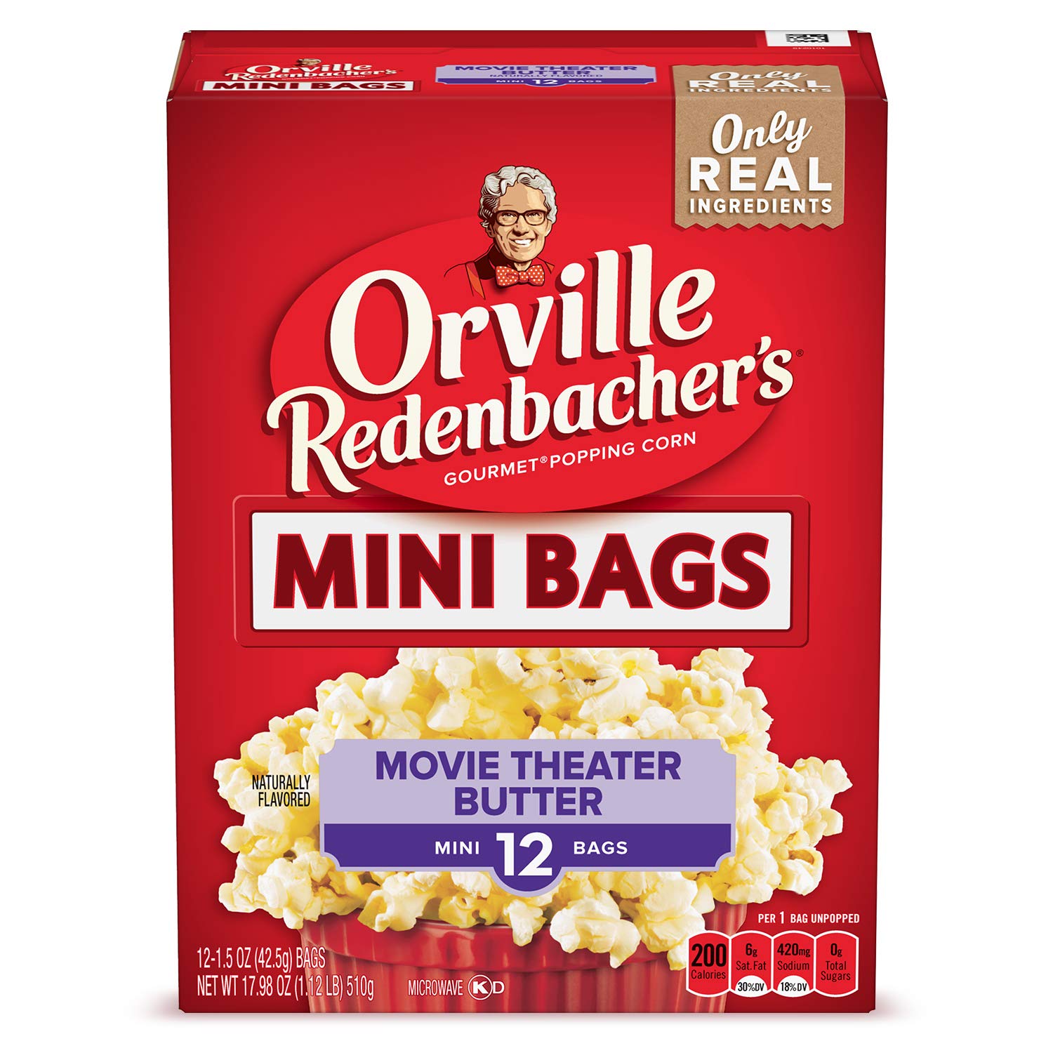 Orville Redenbacher's Movie Theater Butter Microwave Popcorn, 12-Count