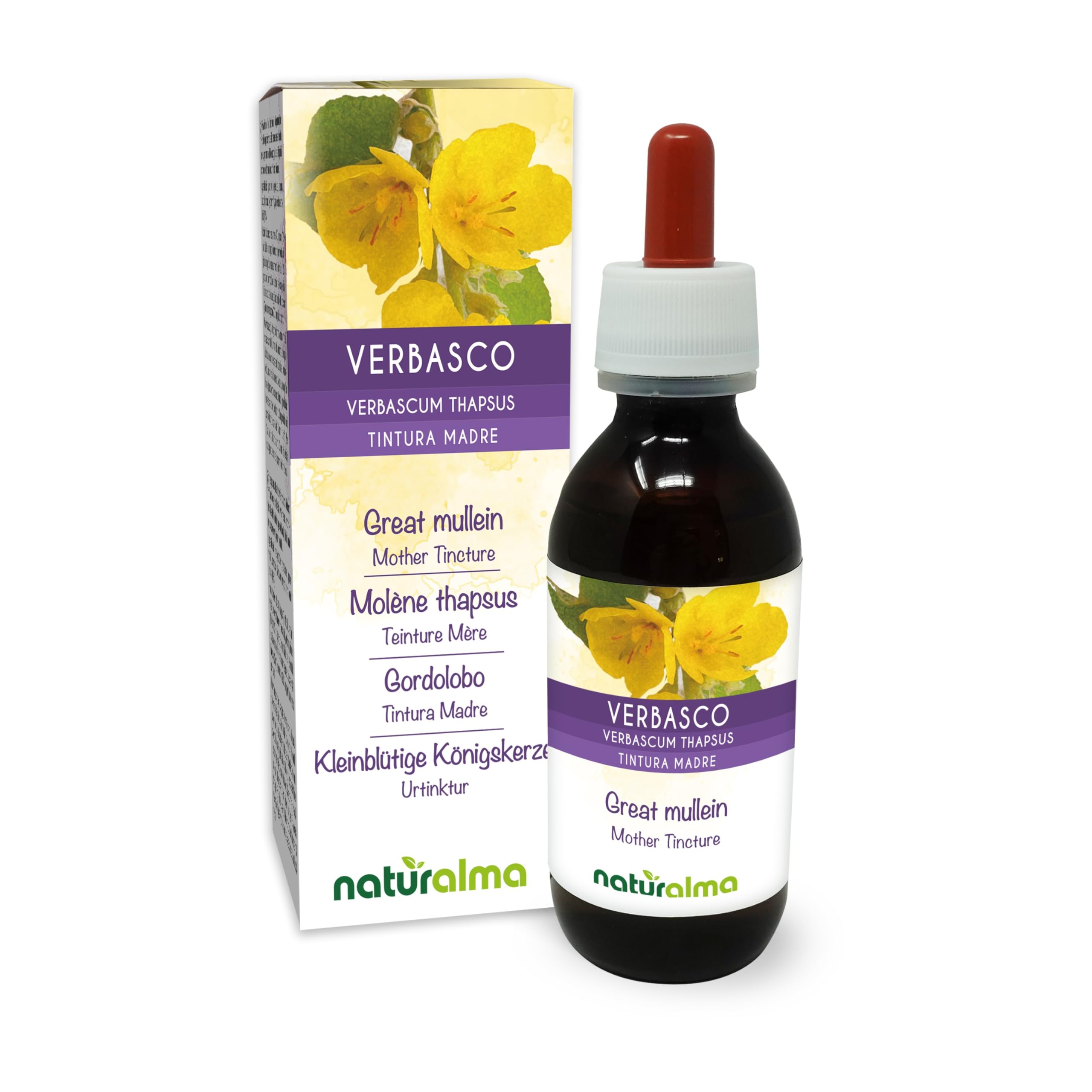 Naturalma Mullein Liquid Extract - Alcohol-Free Mother Tincture - 120 ml