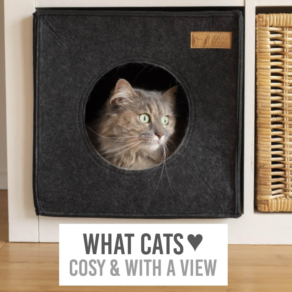 KaraLuna Felt Cat Cave for IKEA Kallax Shelf – Large Cuddly Pet Bed