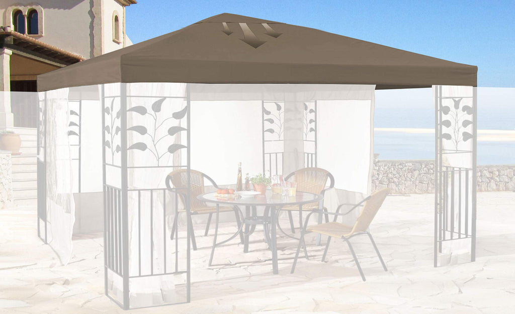 QUICK STAR Gazebo Replacement Roof 3x3m | Brown-Gray PVC Polyester