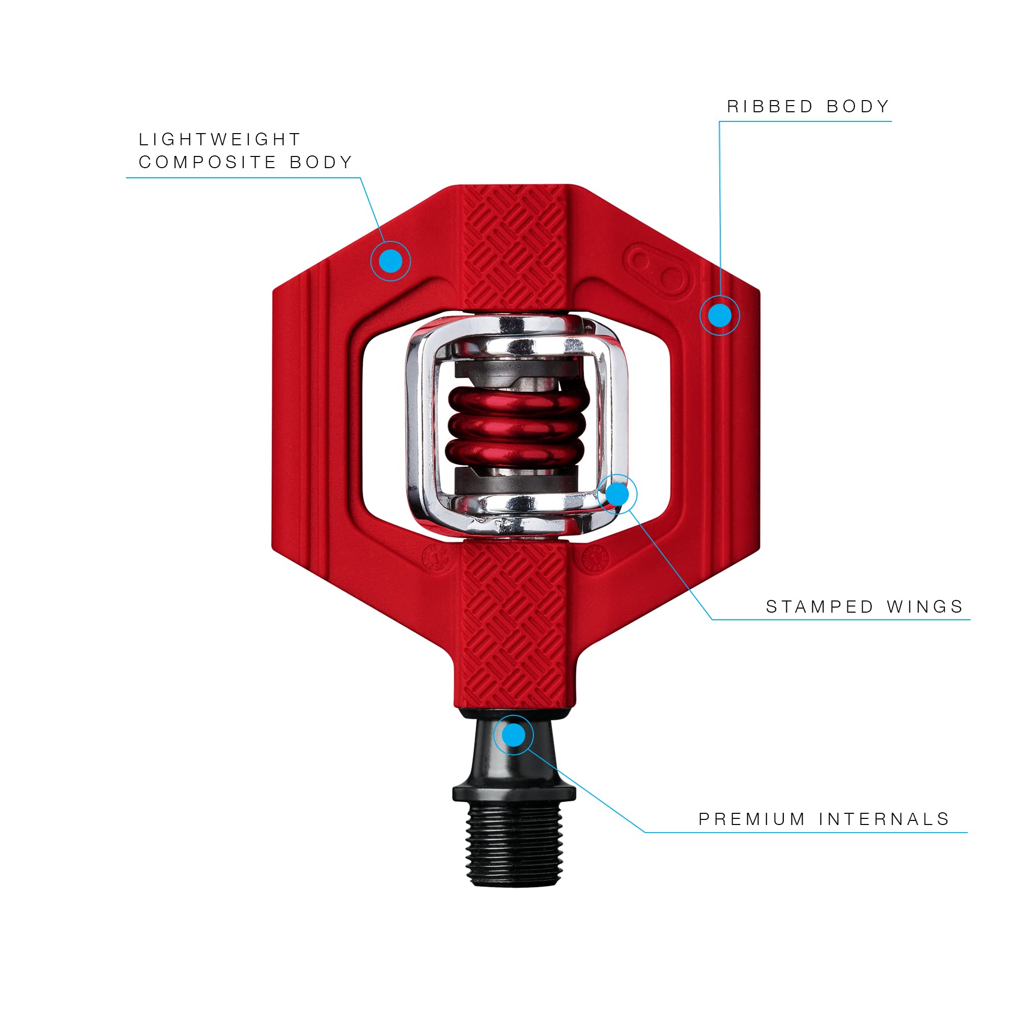 Crankbrothers Candy 1 MTB Pedals – Composite Body – Red Clipless