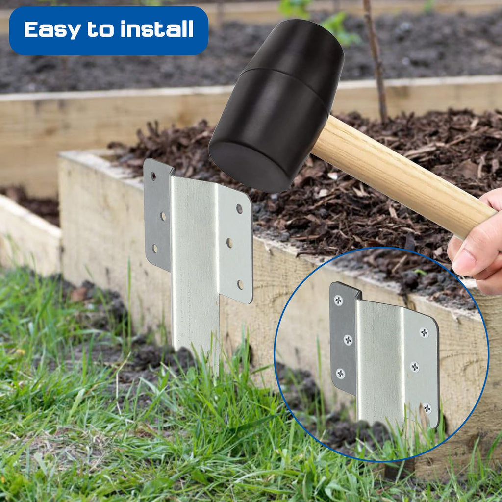 AMLOOPH Heavy Duty Railway Sleeper Brackets – 10 Pack Galvanized Steel