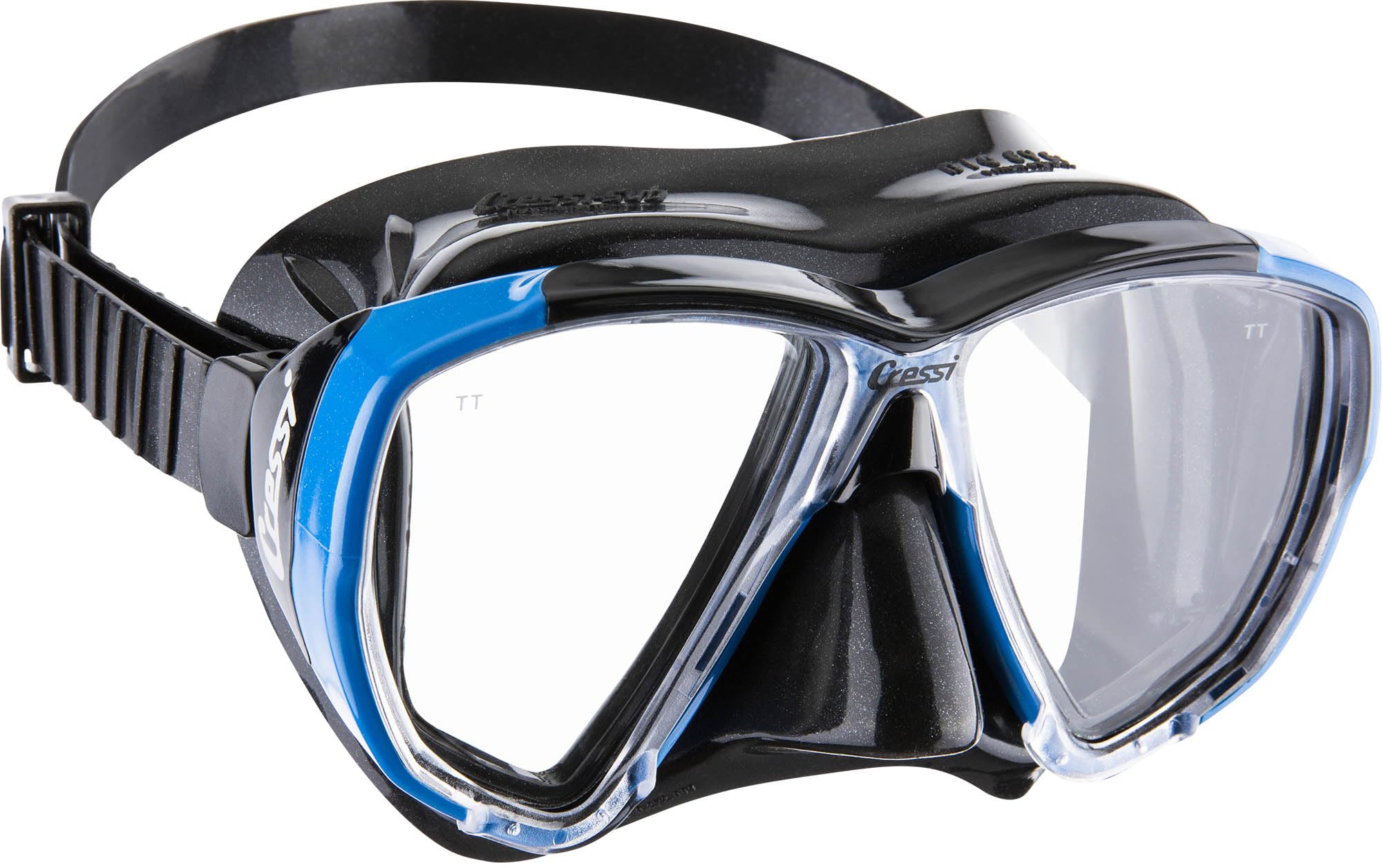 Cressi Big Eyes Mask & Alpha Ultra Dry Snorkel Set - Black/Azure