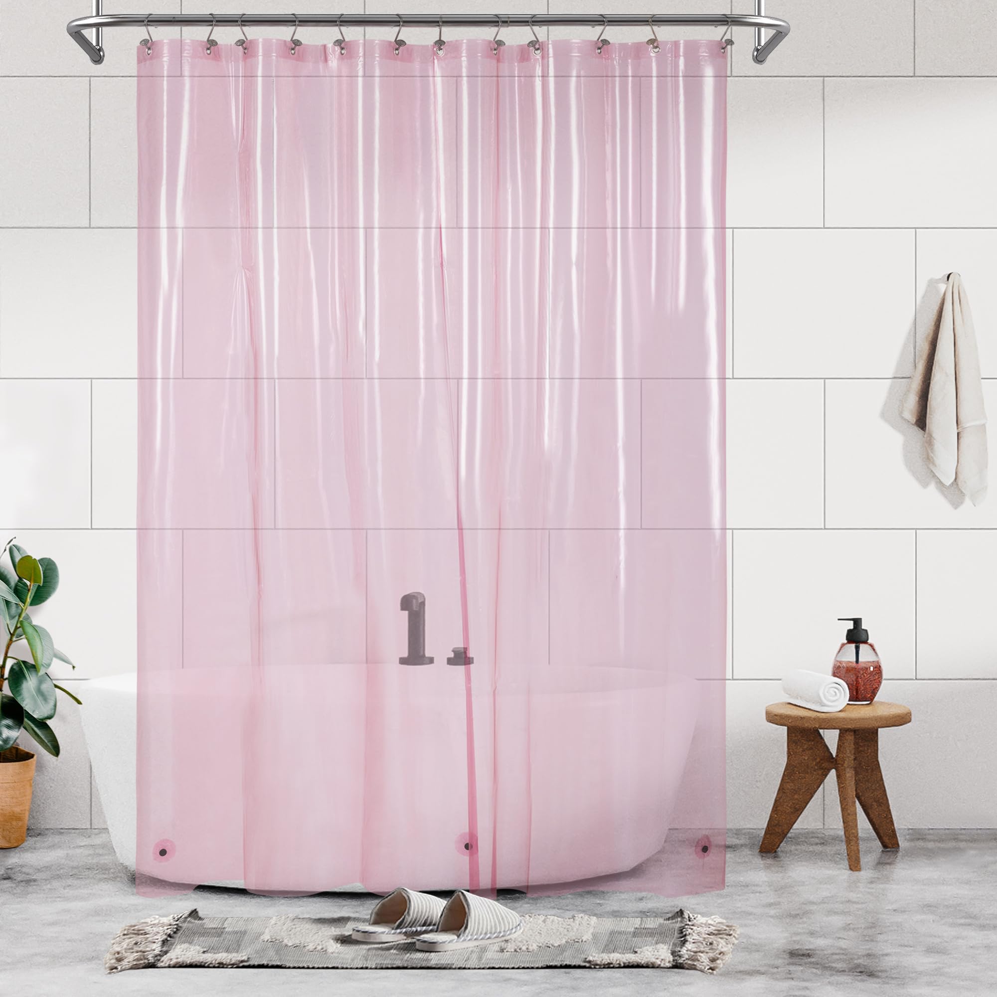 Barossa Design Extra Long PEVA Shower Curtain Liner | Waterproof – 72 x 84