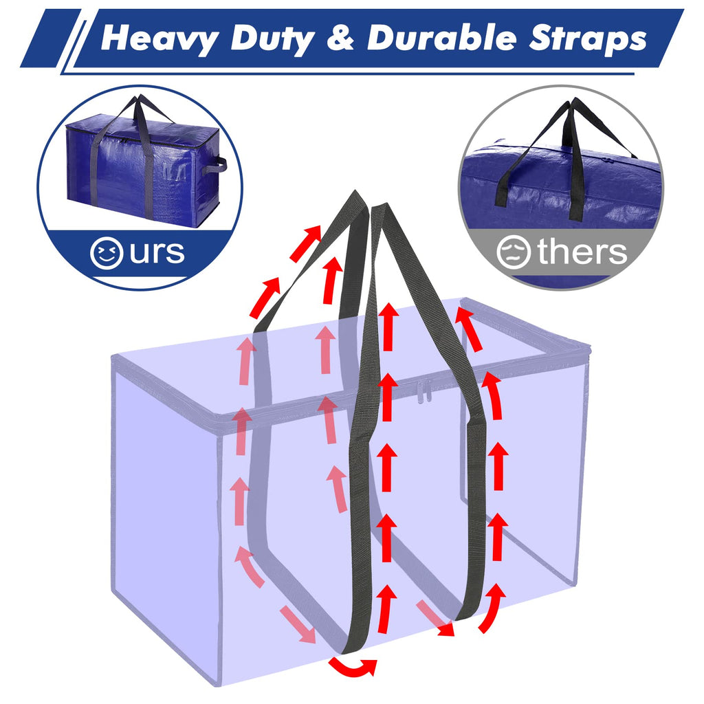 Uhogo 6 Pack Heavy Duty Moving Bags – 110L Waterproof Storage Totes