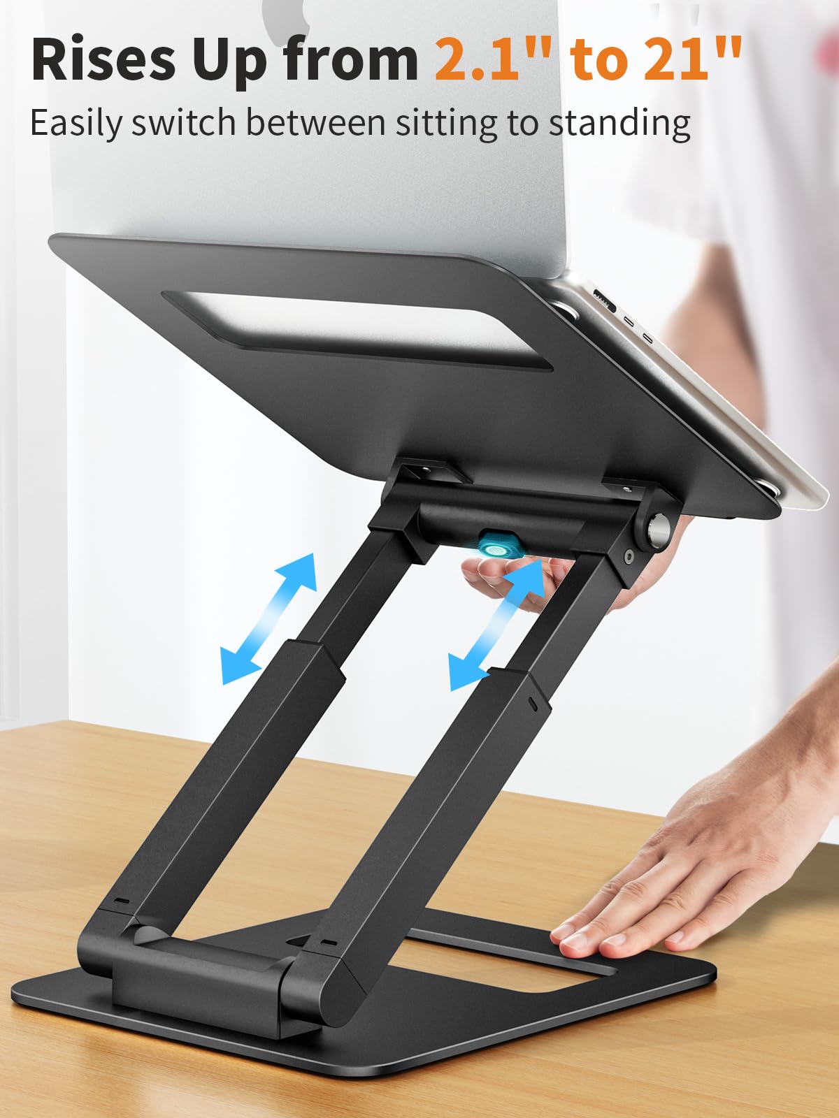 Jolof Store Ergonomic Laptop Stand – Adjustable Aluminum Riser, Black