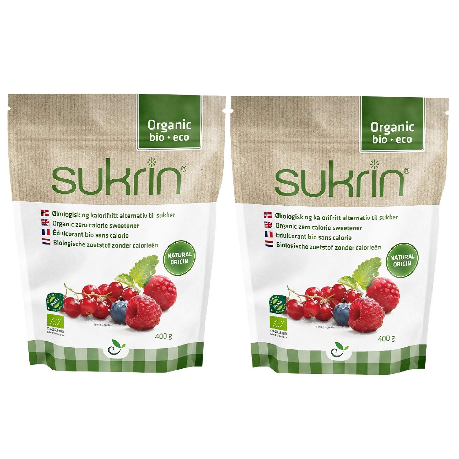 Sukrin Organic Natural Sweetener – 400g Twin Pack Keto Sugar Substitute