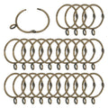 PATIKIL Metal Curtain Rod Rings with Eyelets, 1.5 Inch, Bronze, 25 Pcs