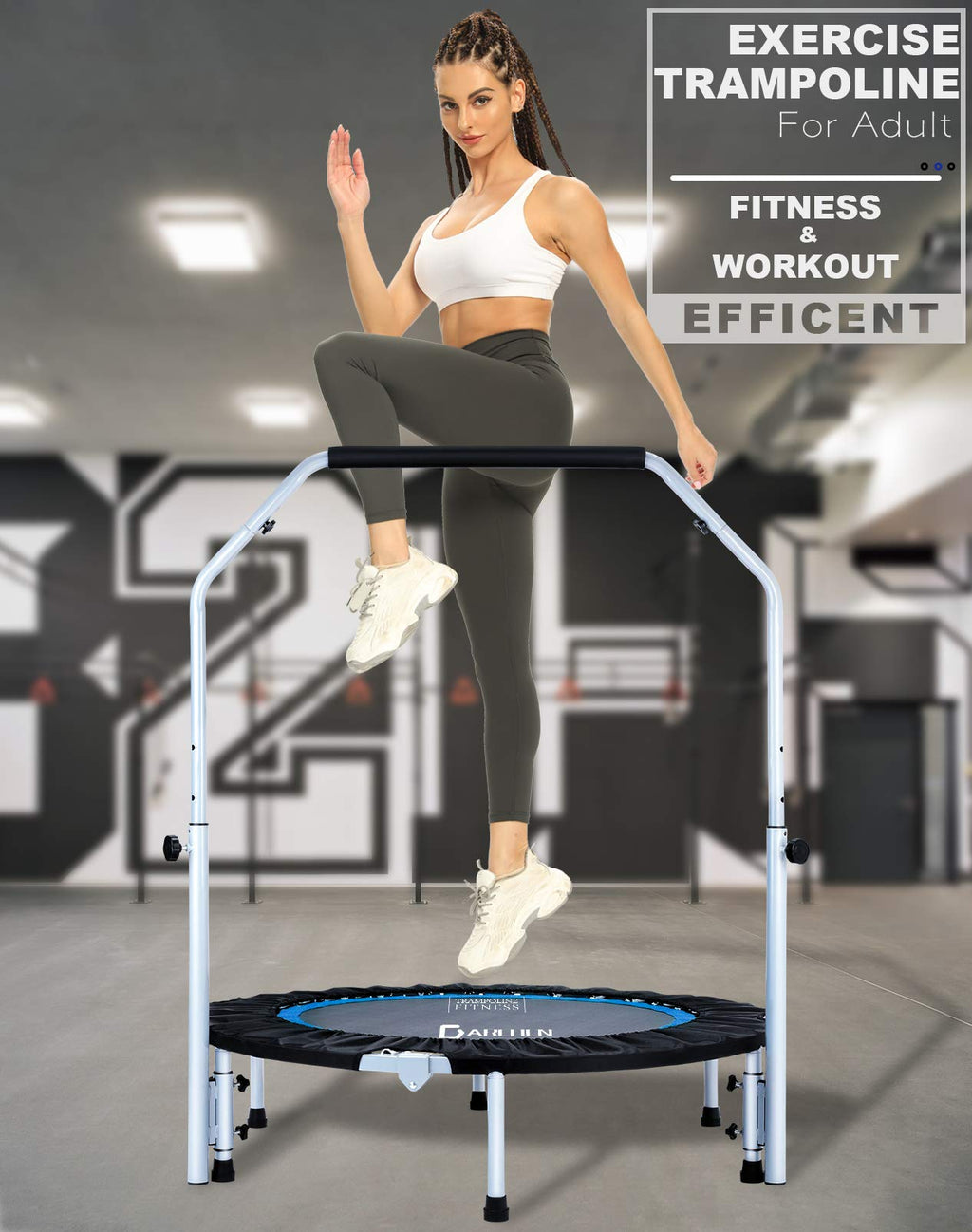 DARCHEN Mini Trampoline Rebounder - 200KG Foldable Indoor Fitness Trainer