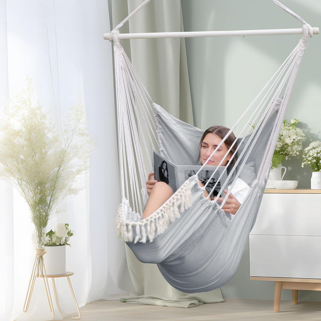 Chihee Hammock Chair with Foot Rest | Metal Spreader Bar Swing Chair