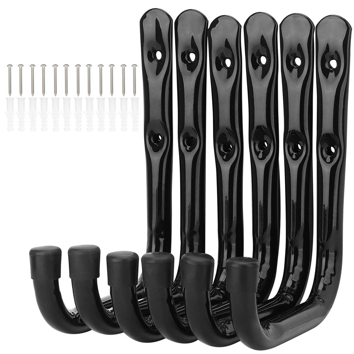 Pipabiba Heavy Duty Garage Storage Ladder Hooks | 6 Pack Wall Mount Hangers