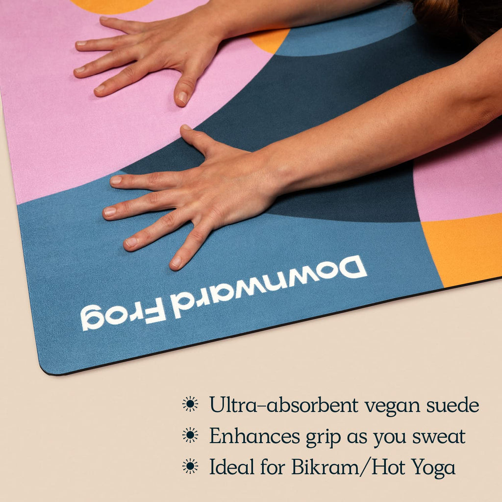 Downward Frog Printed Yoga Mat | Eco Natural Rubber & Vegan Suede, 4mm