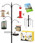 iBorn 78" Wild Bird Feeding Station – Heavy Duty 5-Prong Pole Stand