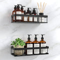 UUlioyer Shower Caddy 2-Pack | Rustproof Adhesive Bathroom Shelf – Black