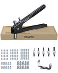 eSynic 10 Inch Heavy Duty Rivnut Gun Tool Kit with 80Pcs Metric Nuts