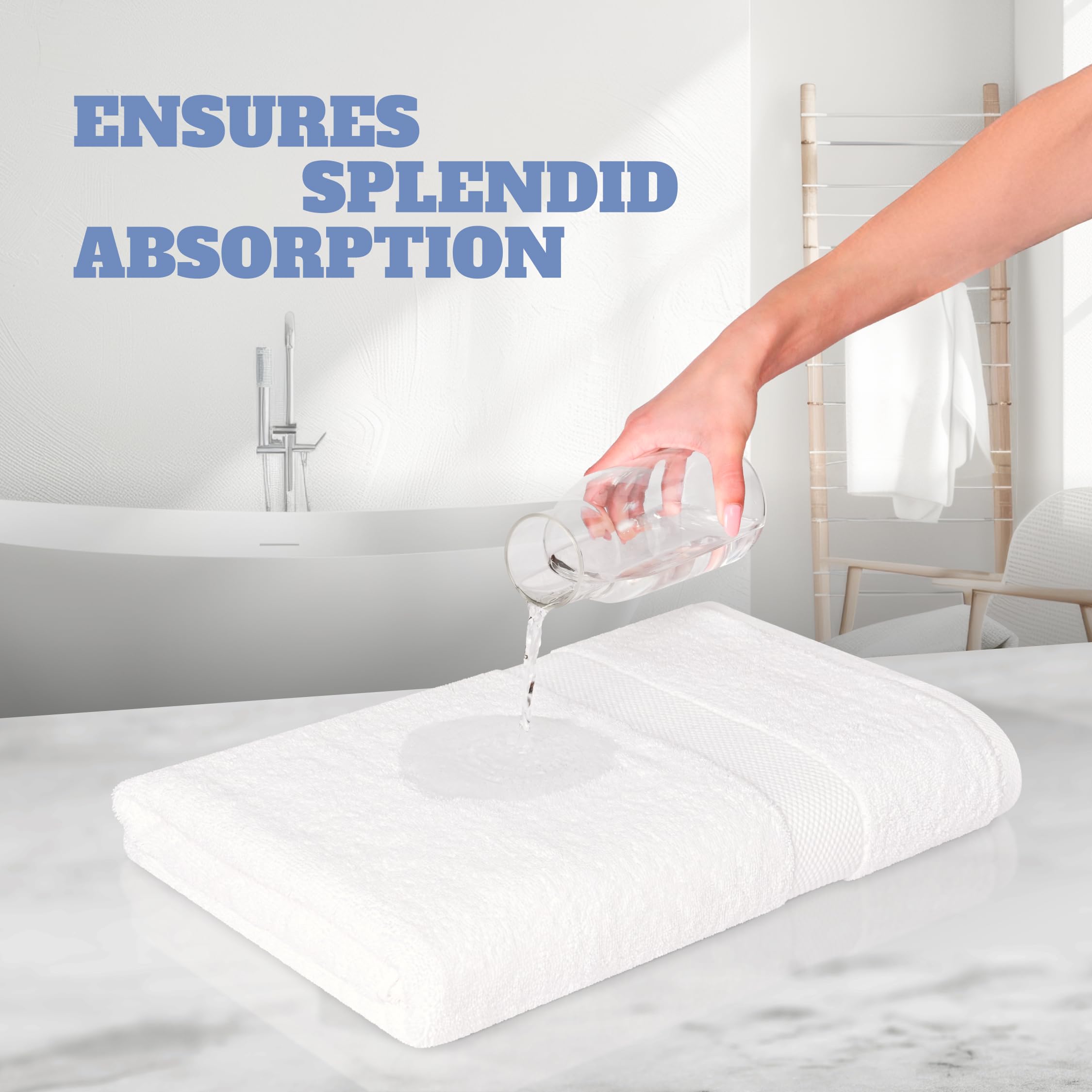 Wealuxe Cotton Bath Towels – 4 Pack Soft Hotel Quality – 68x132 CM