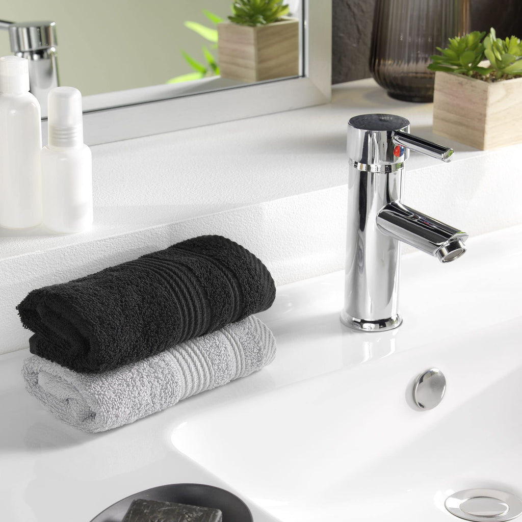 Douceur d'Intérieur, Tendresse Guest Towel 30 x 50 cm Black Sponge Plain